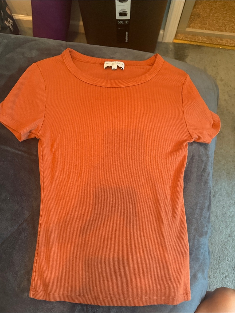 Michael stars Rico Ribbed Short Sleeve Tee xs in rust used once